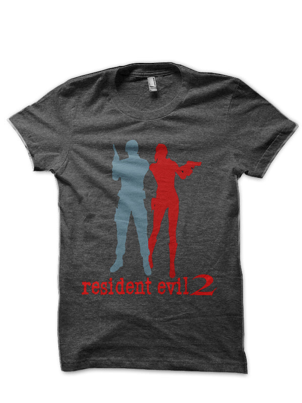 Resident Evil 2 â€“ Leon and Claire Charcoal Grey T-Shirt Hoodie, Sweatshirt | CoreVibeTees.com