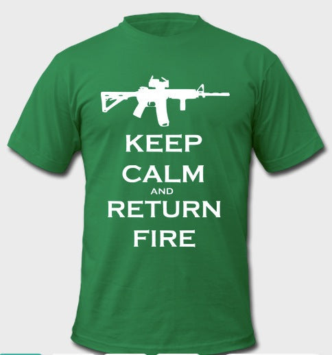 Keep Calm and Return Fire T-Shirt Hoodie, Sweatshirt | CoreVibeTees.com