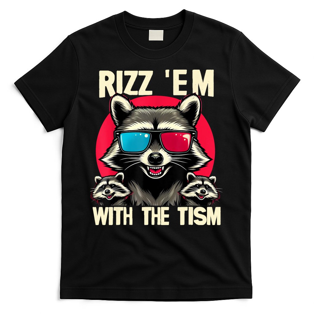 Rizz Em With The Tism Retro Vintage Raccoon Meme T-Shirt Hoodie, Sweatshirt | CoreVibeTees.com