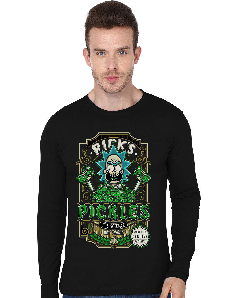 Rickâ€™s Pickles Black Full Sleeve T-Shirt Hoodie, Sweatshirt | CoreVibeTees.com