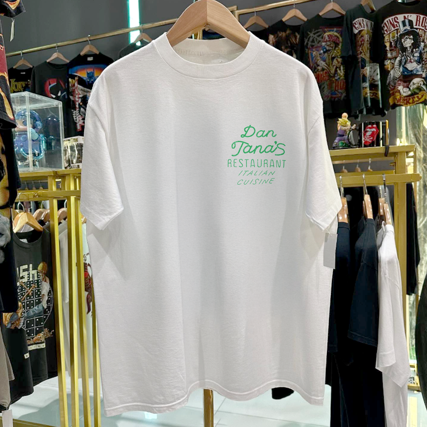 90s DAN TANA'S 'ITALIAN CUISINE' PROMO RARE WASHED WHITE T-SHIRT Hoodie, Sweatshirt | CoreVibeTees.com (Image 1)