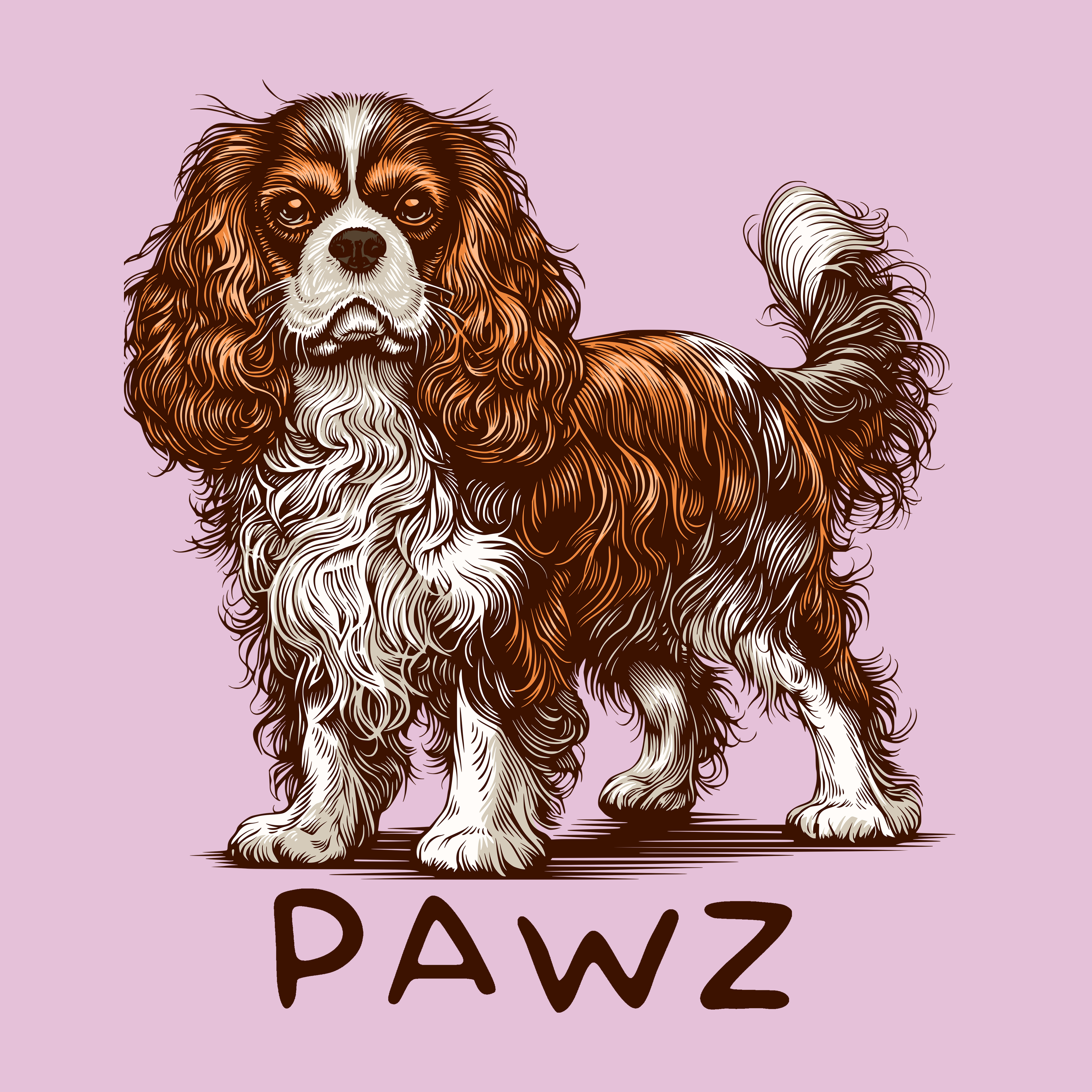 King Charles Cavalier - Light Pink (Adult Hoodie) T-Shirts, Sweatshirt | CoreVibeTees.com (Image 3)