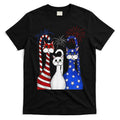 Red White Blue Cats USA Flag Firework 4th Of July T-Shirt Hoodie, Sweatshirt | CoreVibeTees.com
