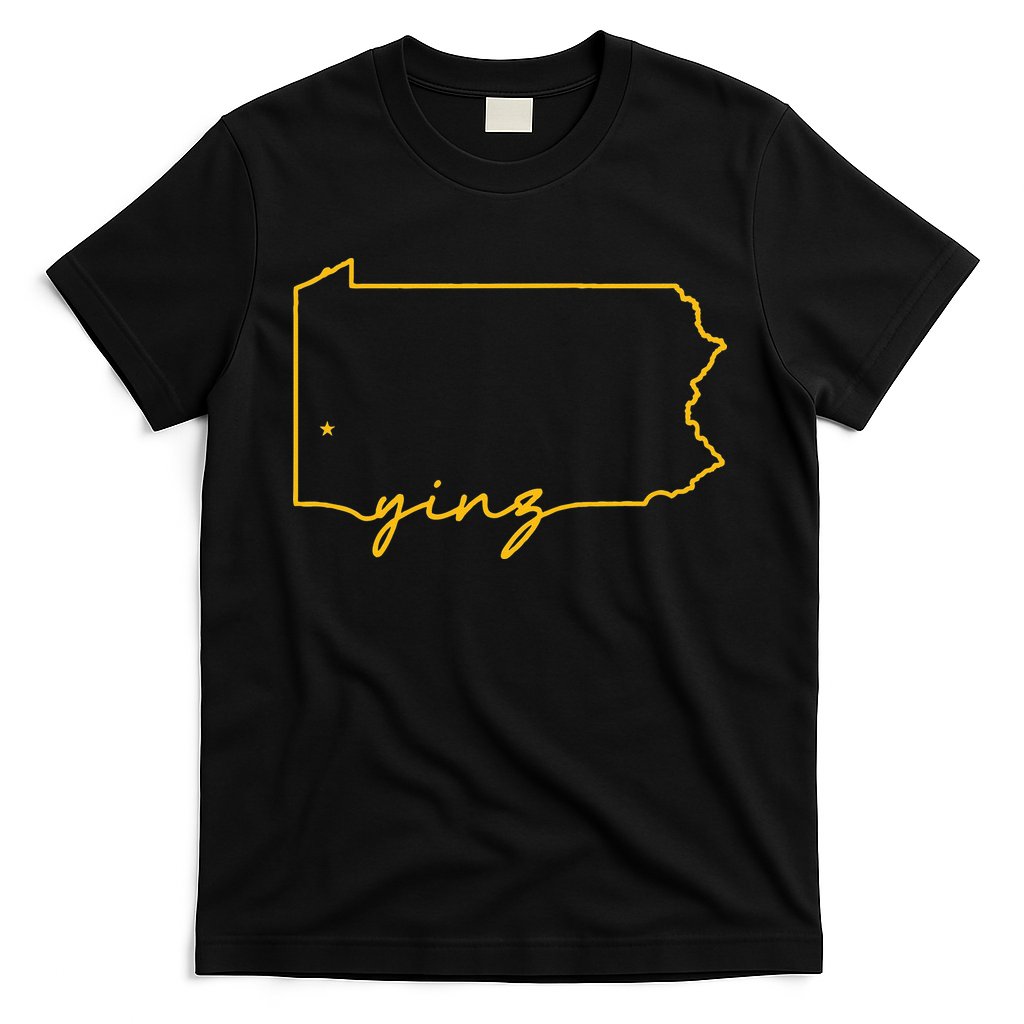 Retro Yinz Pittsburgh PA Home State Outline T-Shirt Hoodie, Sweatshirt | CoreVibeTees.com
