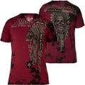 AFFLICTION Men's T-shirt BRIXTON TRIBE Red Vintage Indian Skull Biker S-2XL