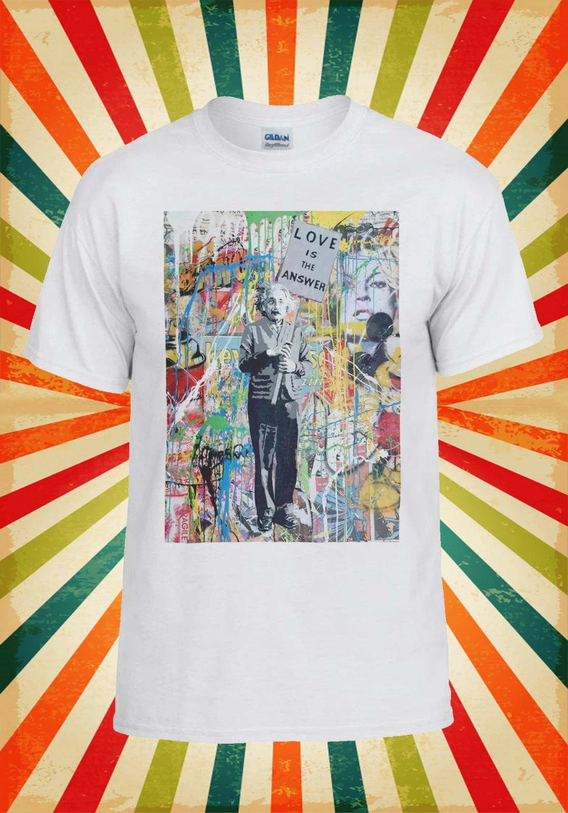 Banksy Einstein Love Is The Answer Men Women Vest Tank Top Unisex T Shirt 1784
