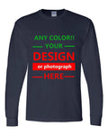 Personalized Custom Print Long Sleeve T Shirt Your Photo Your Text Logo New Gift