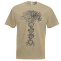 Adults Tree of Life DNA Human Genetic Code Sacred Symbol Unisex Khaki T-Shirt