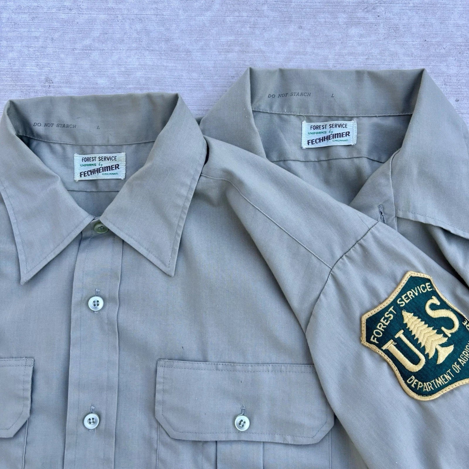 Vintage Fechheimer Forest Service US Agriculture Work Shirt Uniform Size Large