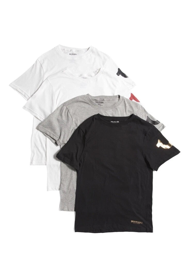 NIB TRUE RELIGION 4-Pk Crew Neck T Shirt Premium Cotton ,Limited Edition