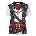 Mens Funny Pirate Captain HALLOWEEN 3D Printed T-Shirt Cosplay Costume party