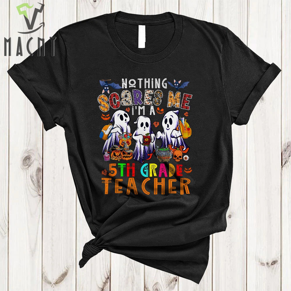 Nothing Scares Me I'm A 5th Grade Teacher Halloween Pumpkin TeacherShirt, Mug
