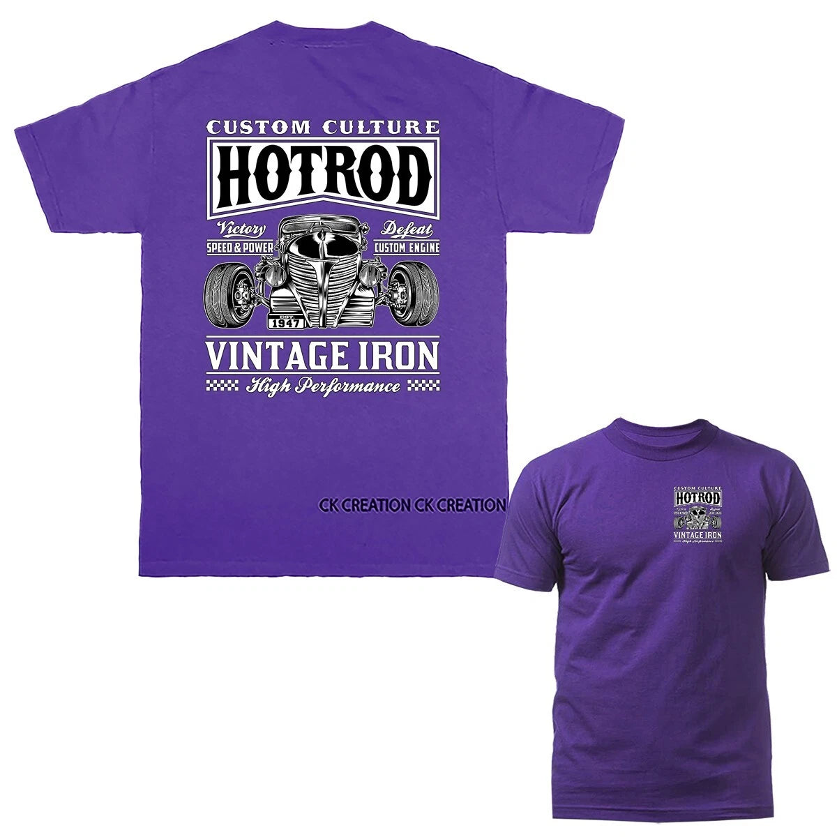 Hot Rod Vintage Iron Custom Classic Car Automobile Graphic T-shirt
