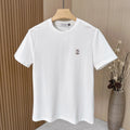Brunello Cucinelli Men's Summer Casual Round-Neck Short-Sleeve T-Shirt