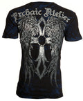 Archaic by Affliction Men's T-Shirt Accursed Wings Cross Biker