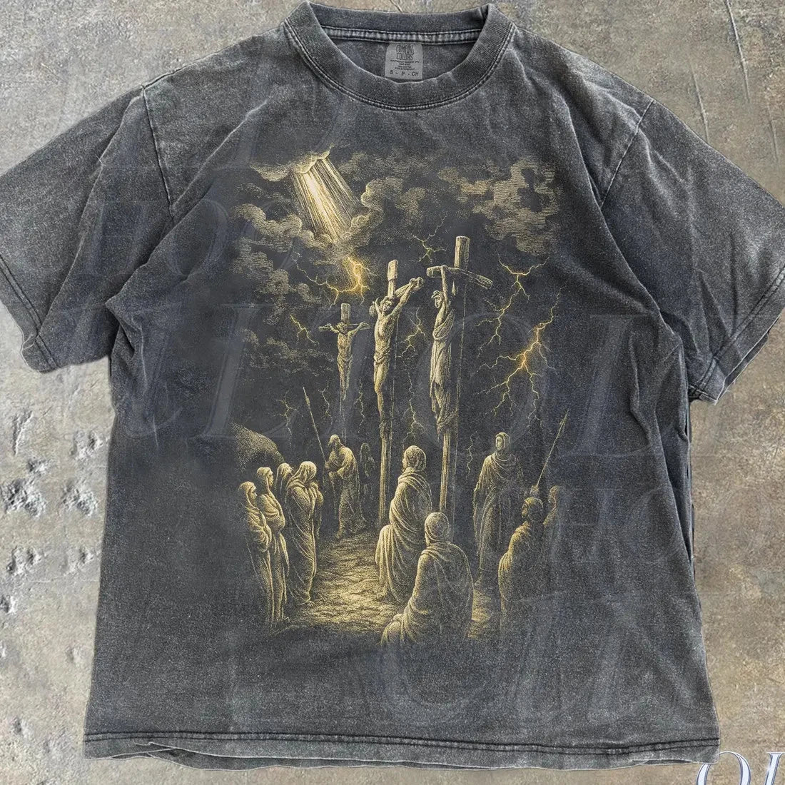 Jesus Crucifixion Scene Vintage Style Graphic Shirt,Retro Comfort Jesus