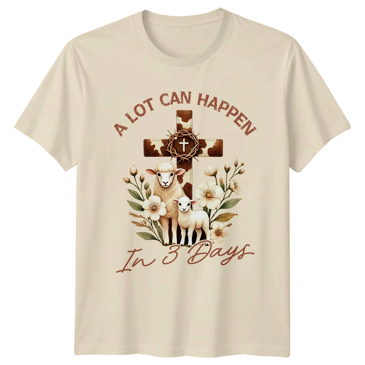 A Lot Can Happen In 3 Days T-Shirt Easter Lamb Christian Religious Easter