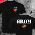 Thunder JW GROM Poland Special Force Unit Army Counter Terrorist Black Tshirt HQ
