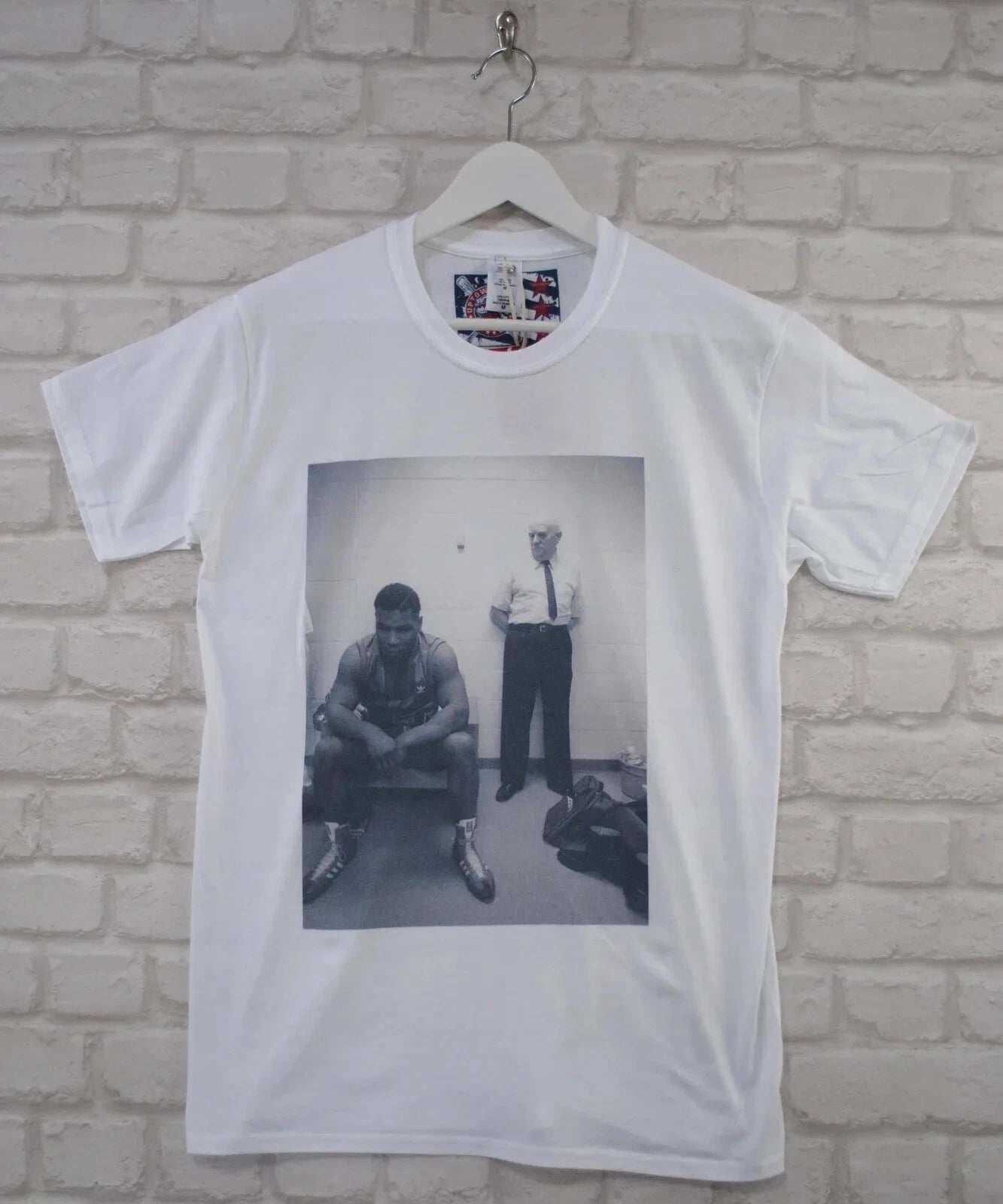 Uptown Classics Mike Tyson Boxing Time Out Vintage White Crew Neck Tee T-shirt