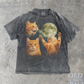 SALE! Orange Tabby Moon Vintage Graphic T Shirt, Retro Cute Cat Tee,
