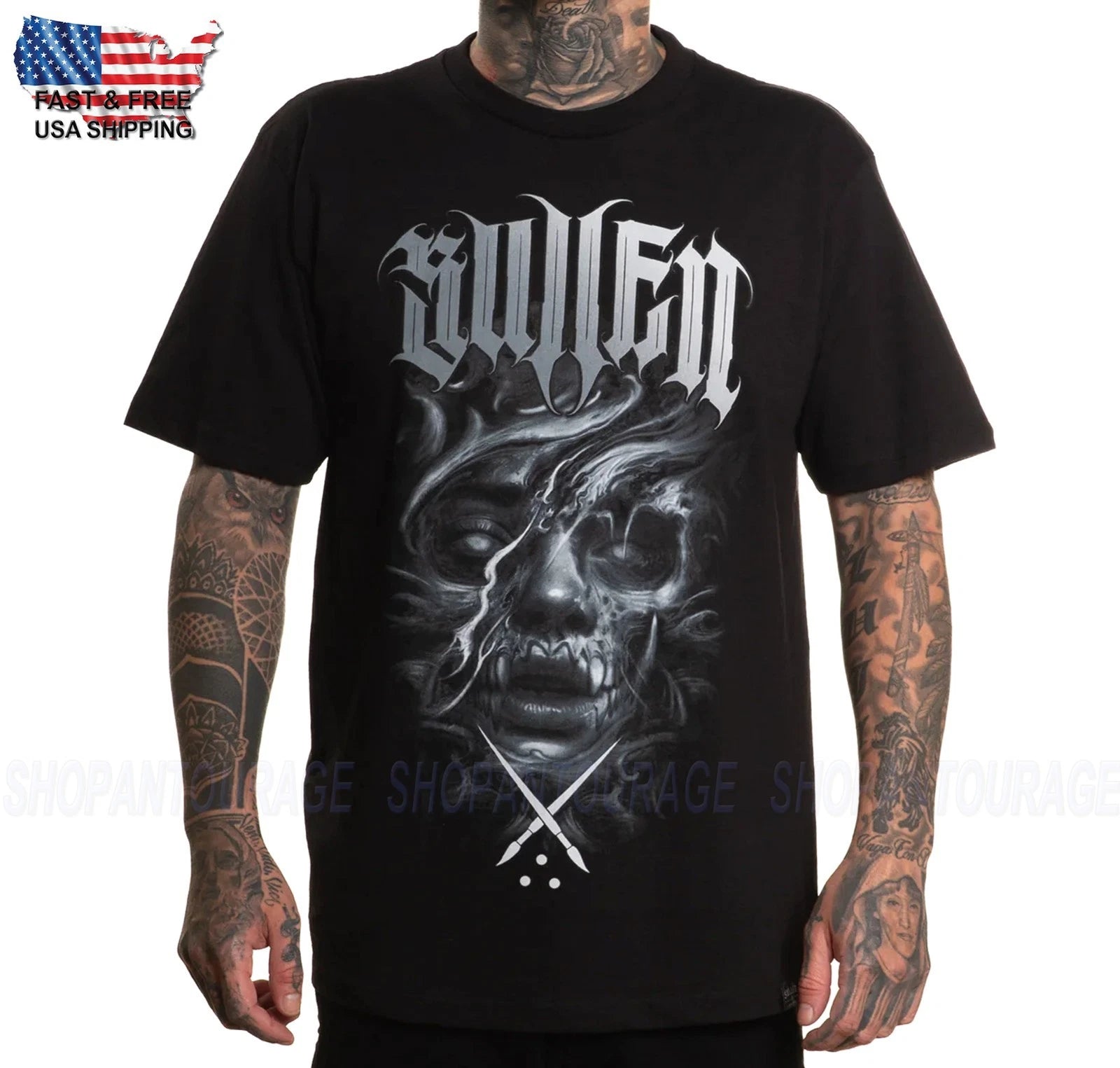 Sullen El Pichie Muerte Standard Fit SCM7503 New Short Sleeve Men`s T-shirt
