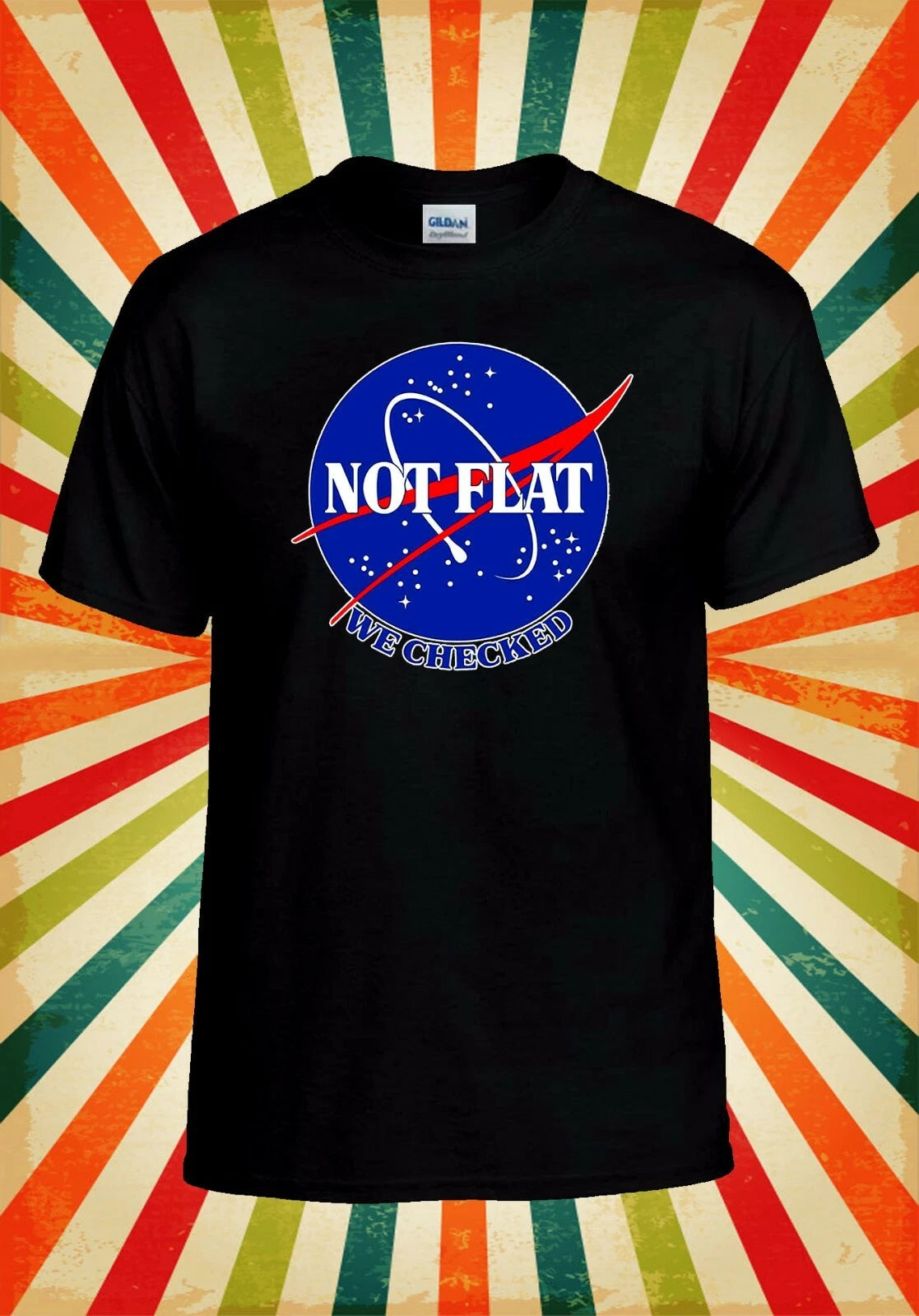 Not Flat We Checked Nasa Space Funny Men Women Vest Tank Top Unisex T Shirt 2576