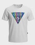 GUESS Mens Crewneck Short Sleeve Color Shades TShirt in True White Size L new