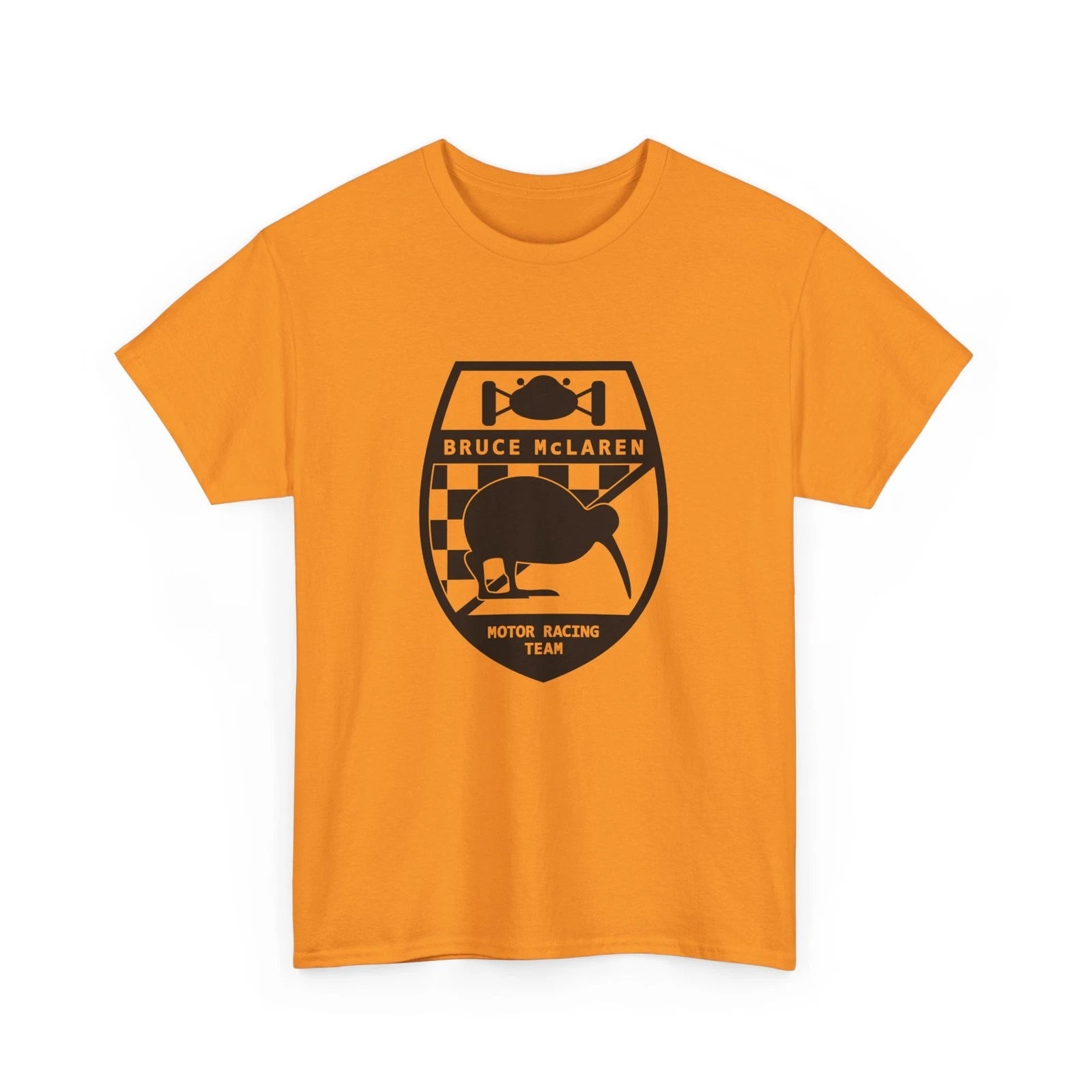 Bruce McLaren Tribute T-Shirt - Vintage Kiwi Racing Team Tee - Formula Fans Gift