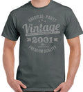 Vintage Year 2001 Premium Quality Mens 25th Birthday T-Shirt 25 Year old Gift