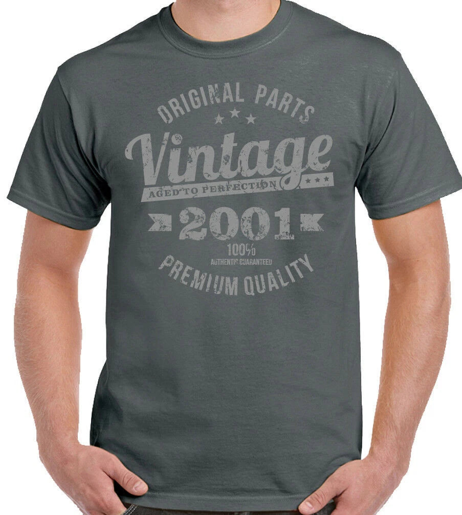 Vintage Year 2001 Premium Quality Mens 25th Birthday T-Shirt 25 Year old Gift