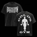 Gold's Gym Bodybuilding Shirt Heavy Cotton Wash Oversized Gym Shirt Fitness Top