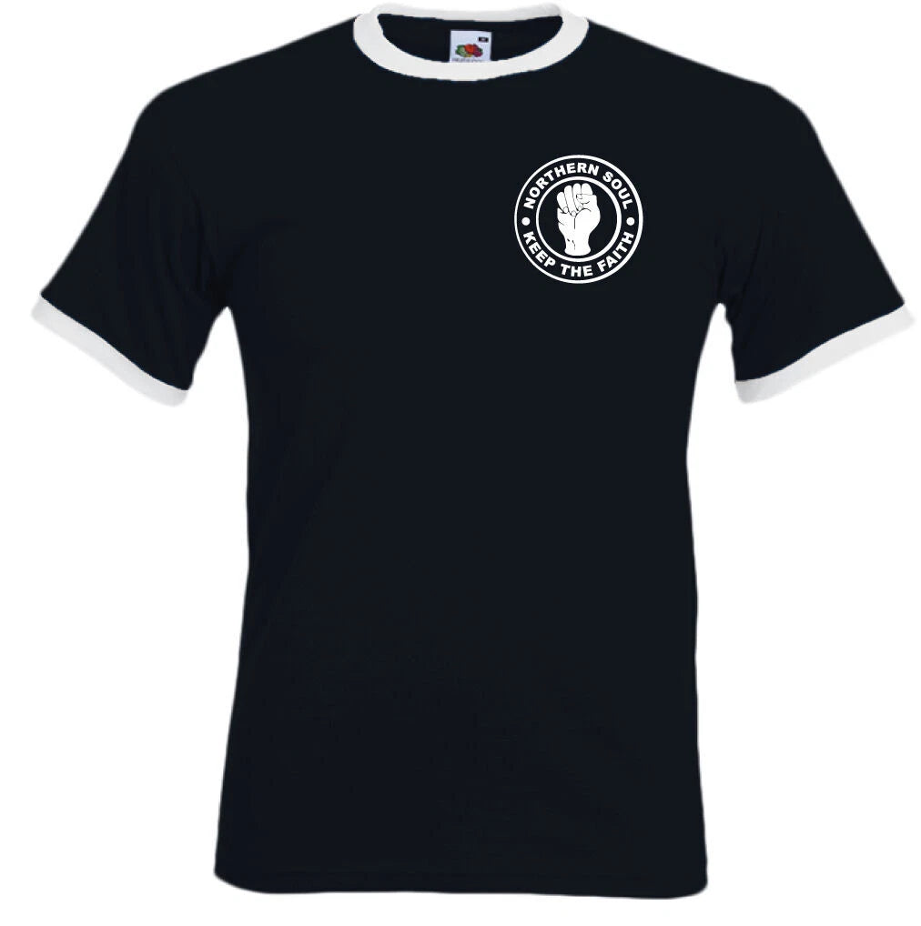 NORTHERN SOUL T-SHIRT Mens Keep The Faith Music Dance Motown MOD Scooter Chest