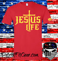 Jesus Life, Faith Over Fear, Cross, Christian,In God We Trust, Custom t-shirt