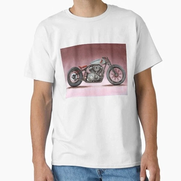 A custom motorcycle on a red background  New Made Australia T-Shirt S-2XL