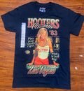NWT-HOOTERS Girl Casino '83 LAS VEGAS "Play your cards right" Black Tee
