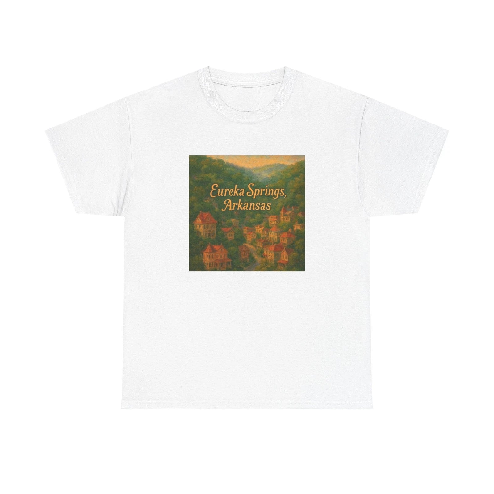 Unisex Adult T Shirt Eureka Springs Arkansas Hillside Art