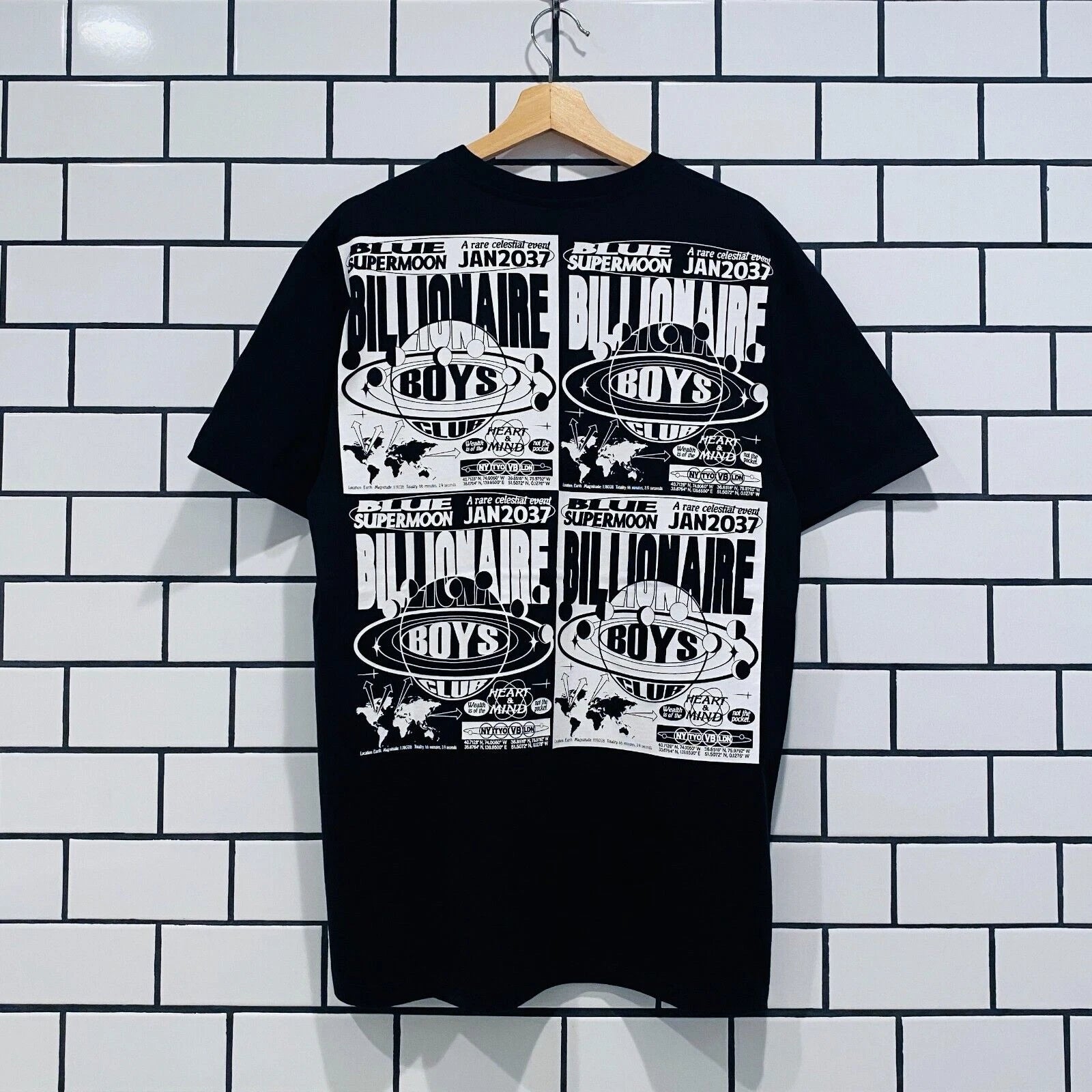 BILLIONAIRE BOYS CLUB BBC SUPERMOON SS TEE BLACK OVERSIZED