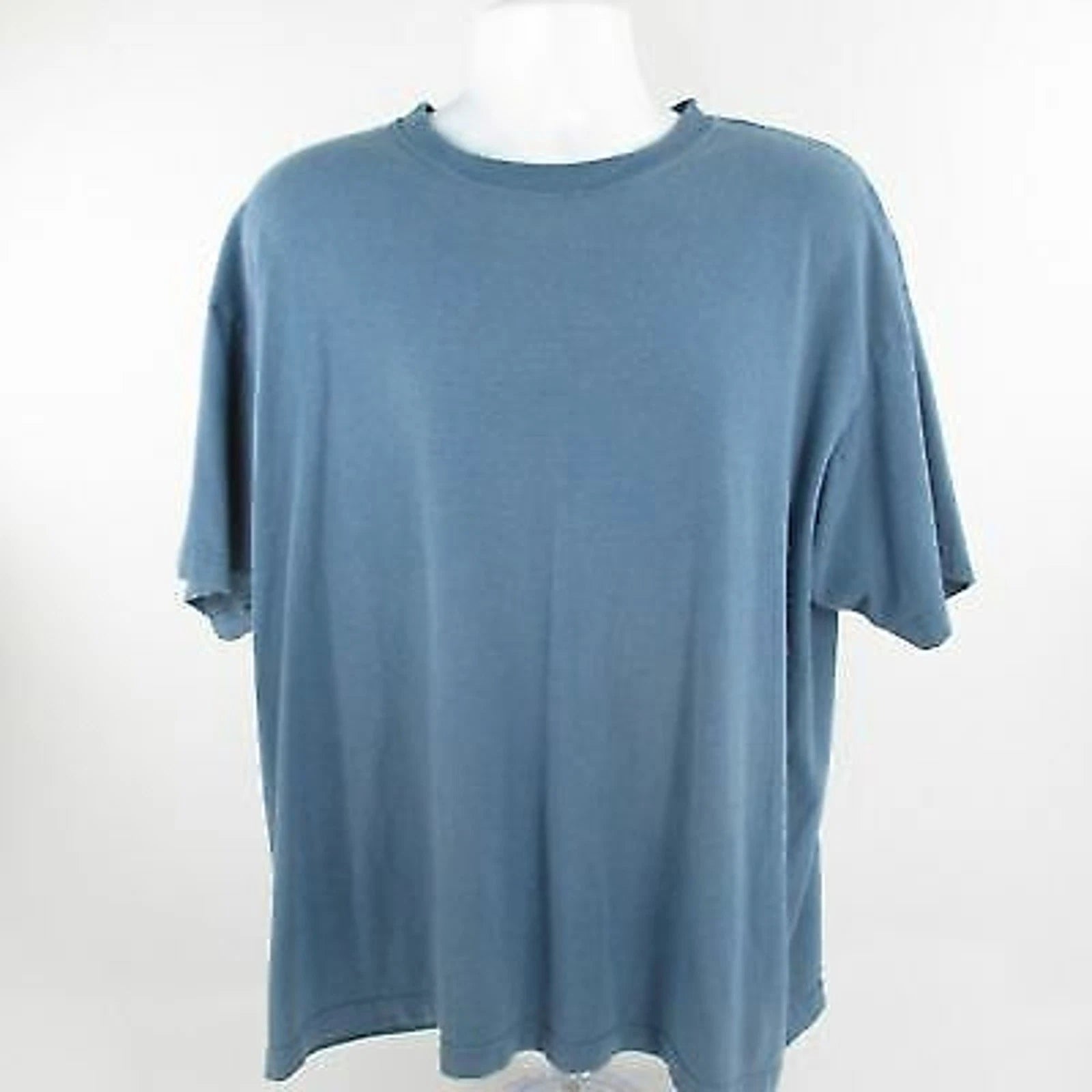 ARIZONA Mens Extra Large Blue Striped Crew Neck Casual Shirt Short Sleeve XL