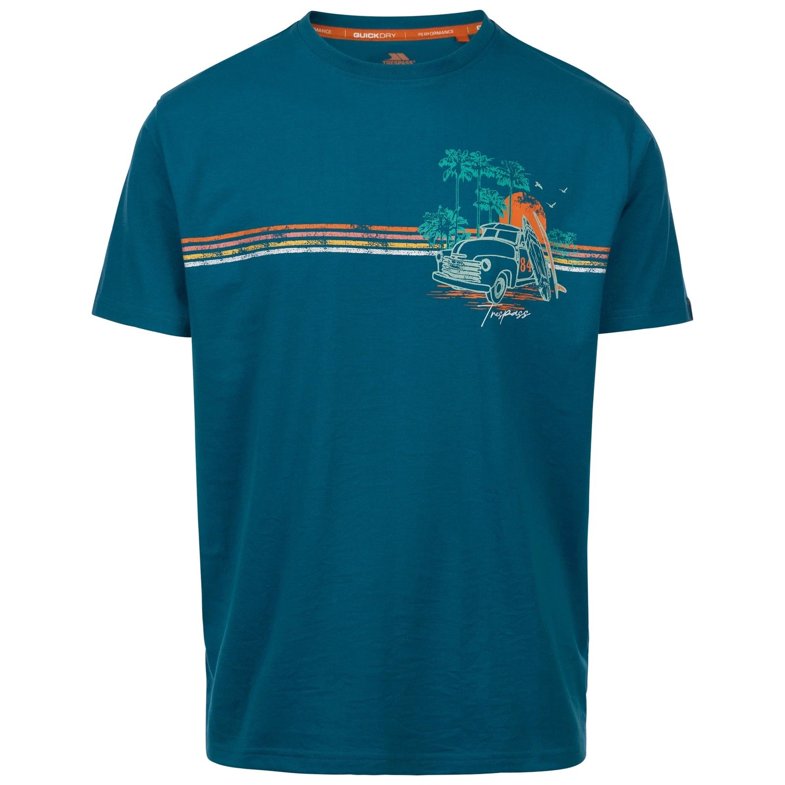 Trespass Men's Casual Short Sleeves Round Neck Print On Chest T-Shirt - Zama