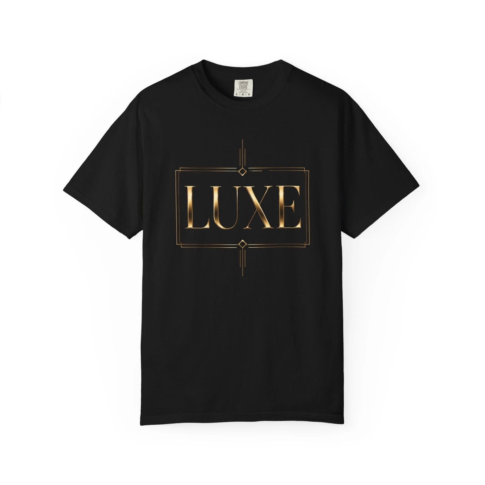 LUXE Gold Graphic T-Shirt | Premium Black Tee | Elegant Night Out Streetwear