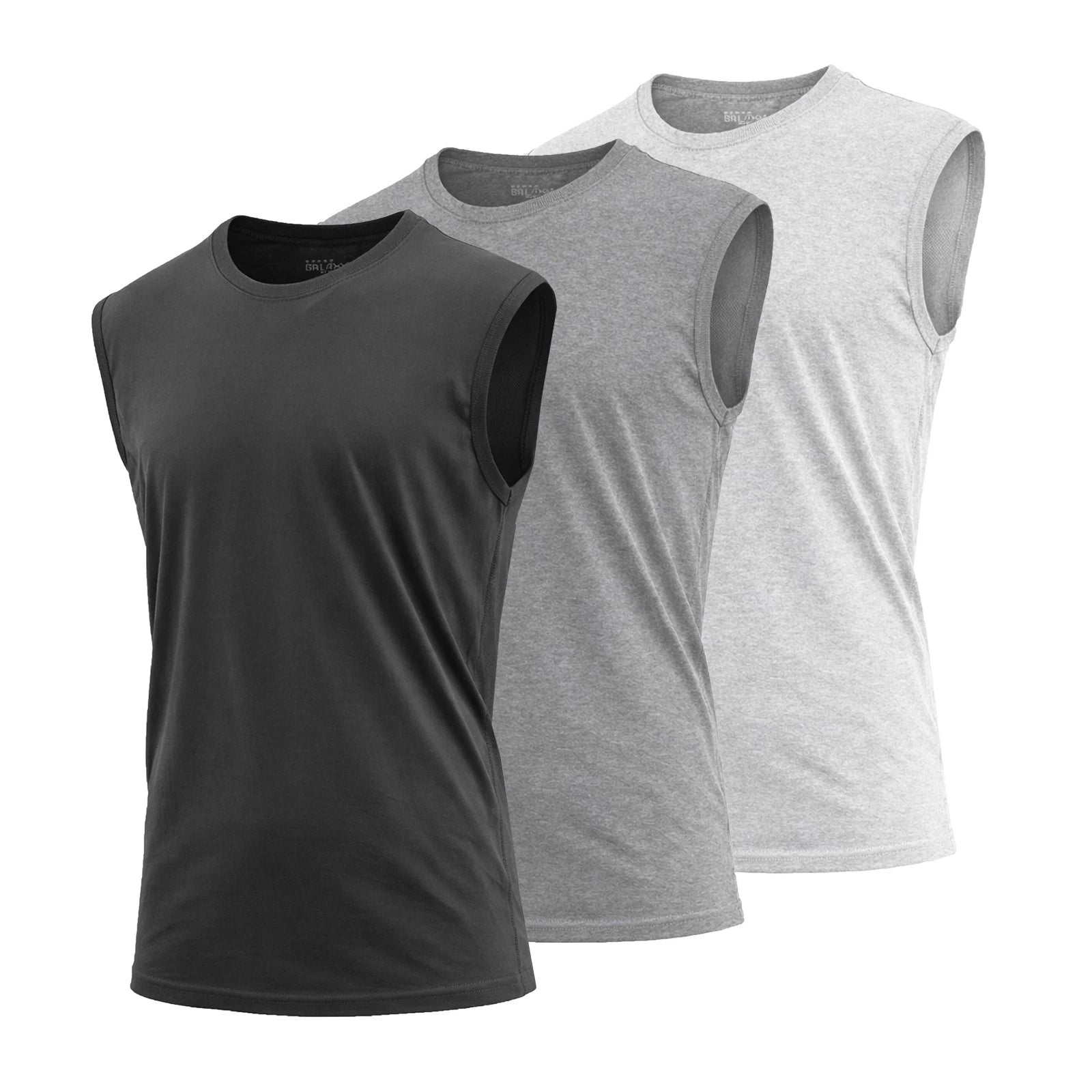 Mens Muscle Tank T-Shirt Cool Mesh Colors Workout Fitness Lounge Running 3-PACK