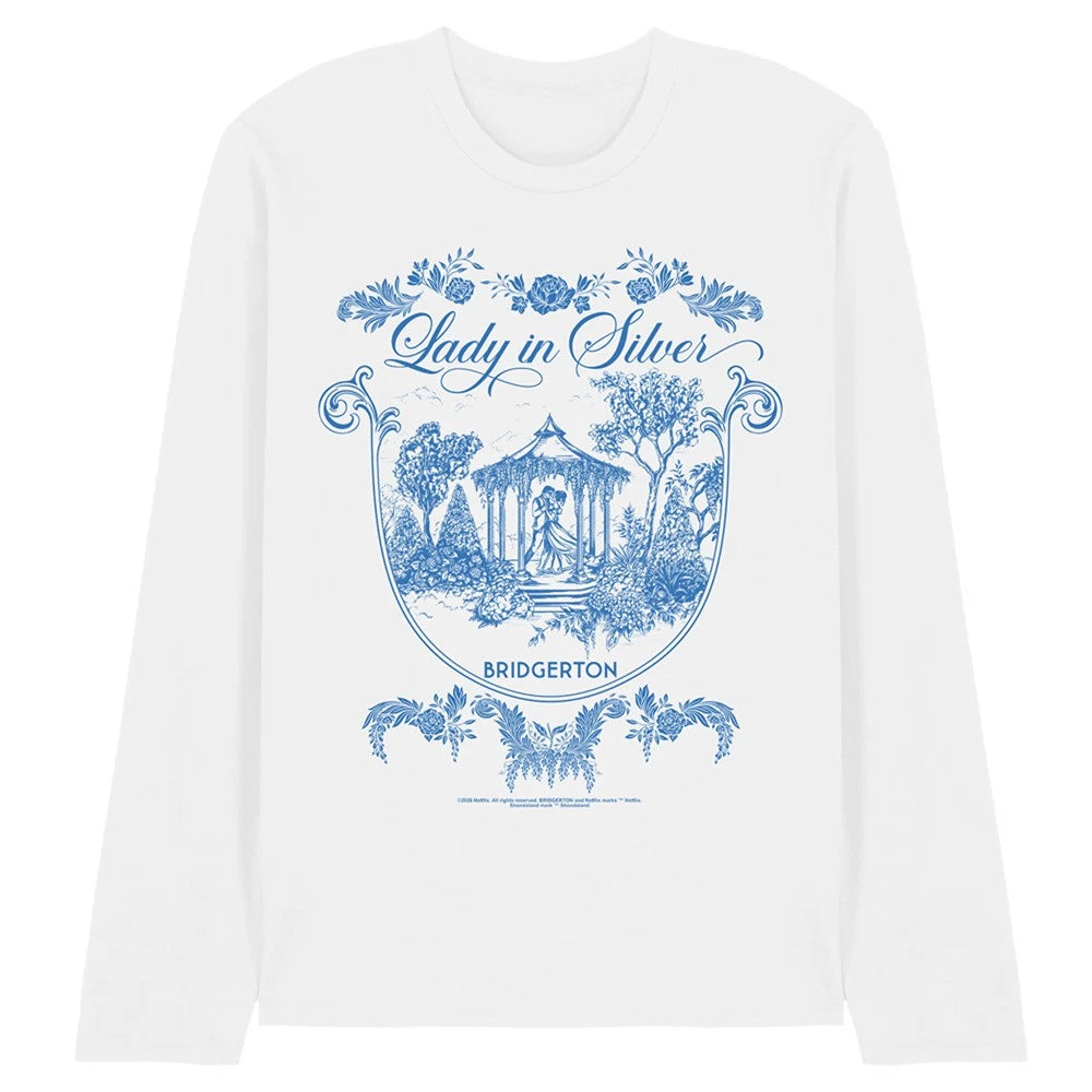 Bridgerton Fairy Tale Gazebo Dancing Unisex Long Sleeve T-Shirt S-2XL, White