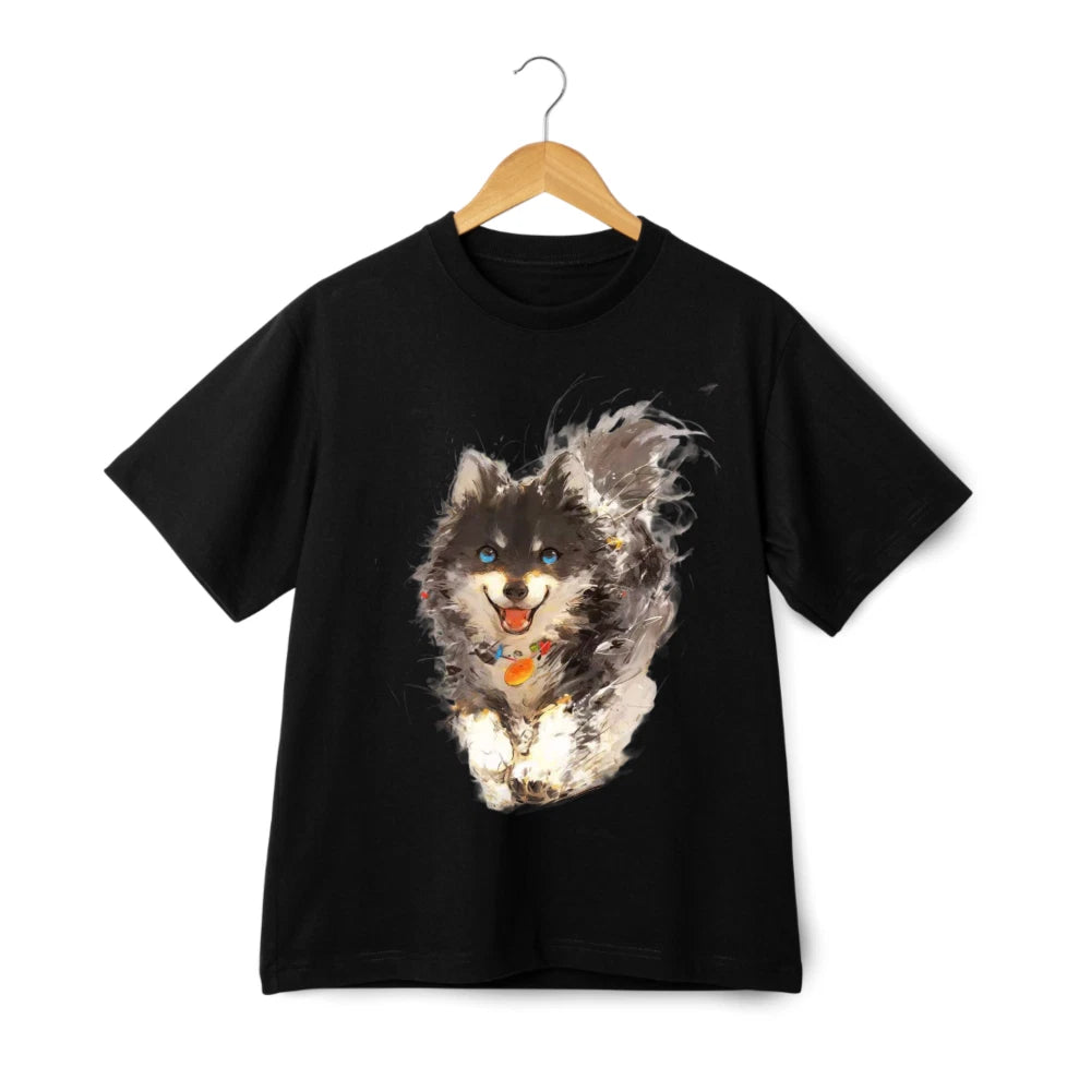 Cute Pomeranian Dog T-Shirt for Men & Women | Funny Puppy Art Graphic Tee