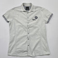 Pia Attalia Unisex White Denim Button-Up Shirt Size L