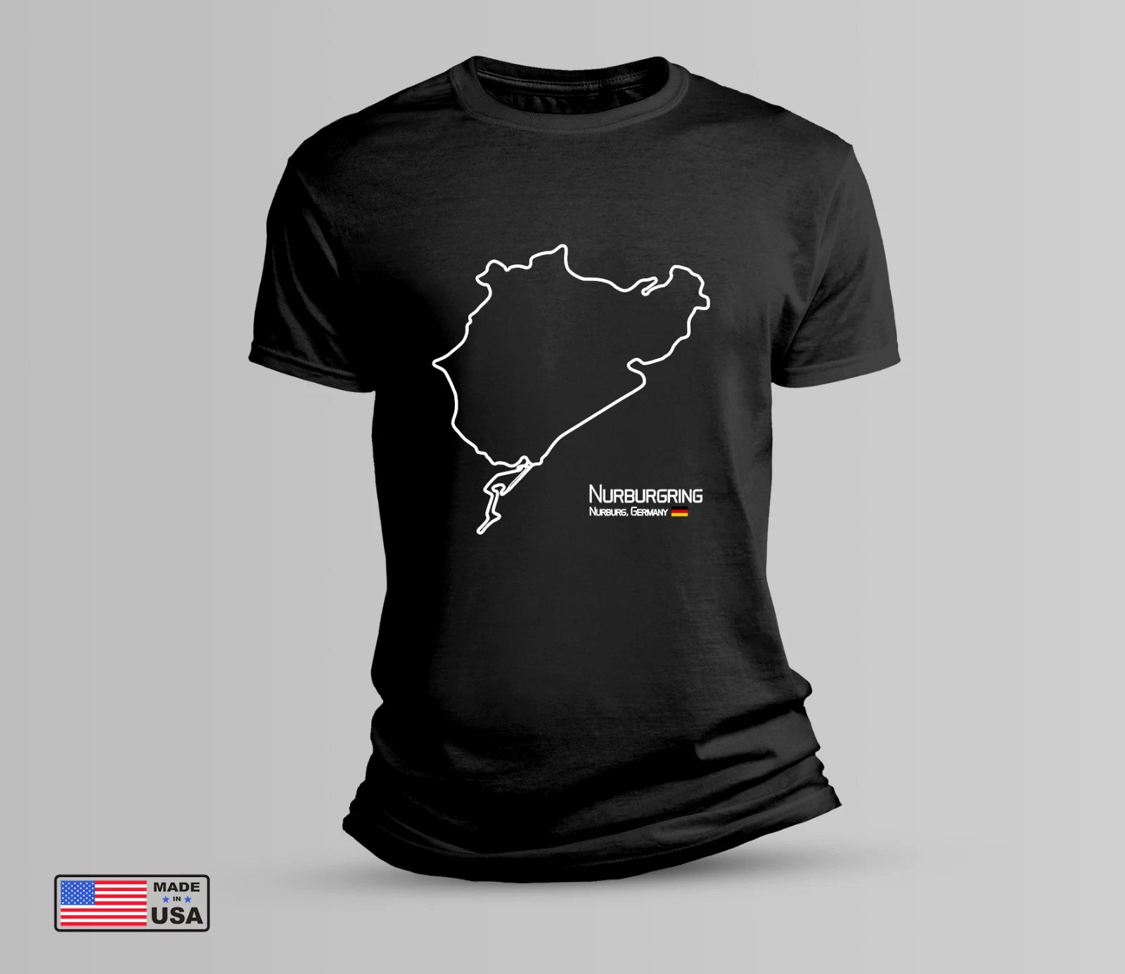Black Nurburgring Circuit T Shirt S M L XL Soft Cotton Nordschleife Race Track
