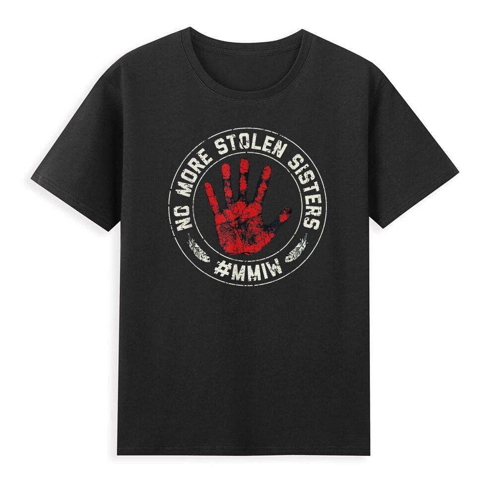 No More Stolen Sisters MMIW Missing Murdered Indigenous Girl Black Retro T-Shirt