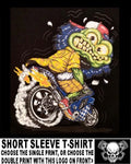 Cool Monster Biker Riding Sport Bike Motorcycle Flames Cartoon T-shirt WS104