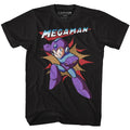 Mega Man 80's Video Game Jump Busting Through Men's T Shirt Gamer Merch