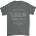 Vintage Year 61st Birthday 1965 Mens T-Shirt 100% Cotton Charcoal