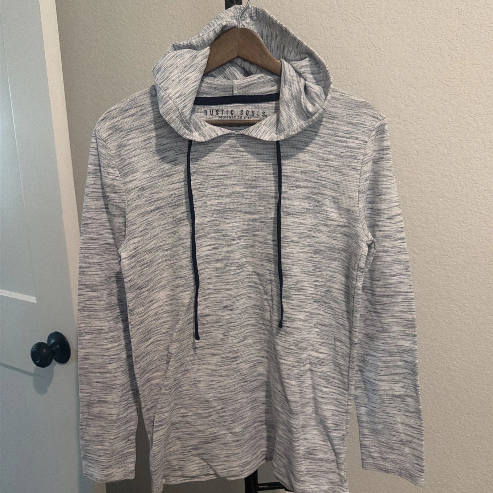 Rustic Souls Men's Long Sleeve T-Shirt Medium, Casual Hood Drawstring
